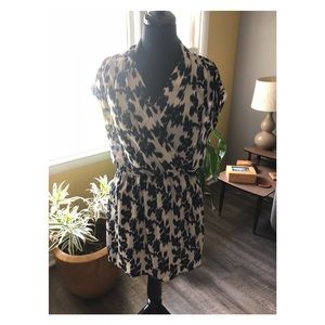 Medium Blue and White Polyester Dress